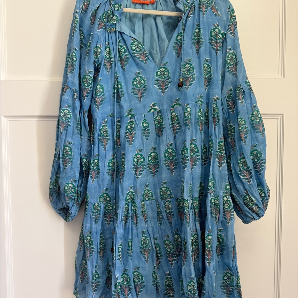 Blue and Green Patterned Dress